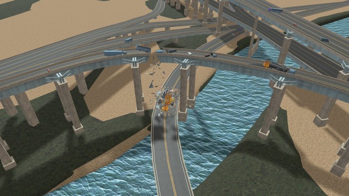 Waterbury Bridge | After effects of Tornado 3D Model