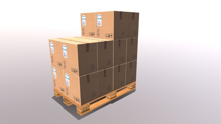 Pallet with boxes 3D Model
