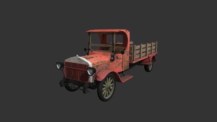 Old Countryside Truck 3D Model