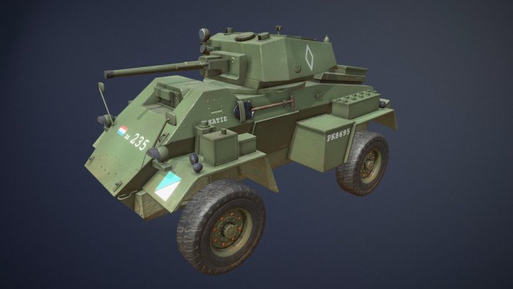 Humber Armoured Car game-ready asset – Modello 3D gratuito STL