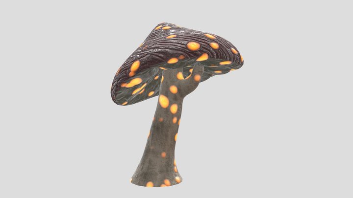 Post-apocalyptic tall parasite mushroom 3D Model