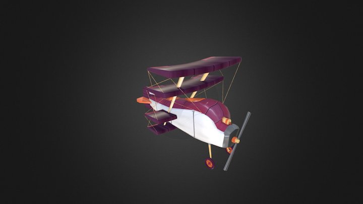 Handpainted plane 3D Model