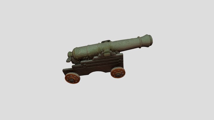 toy cannon on carriage 3D Model