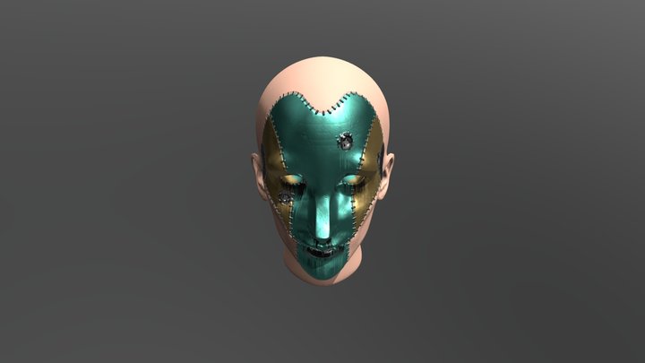 Cyborg Head 3D Model