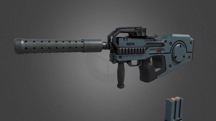 Sci-fi SMG 3D Model