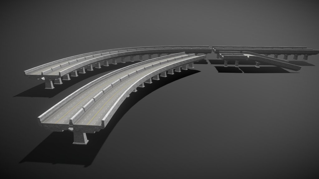 Modular Bridge ( low Poly ) Game Ready.