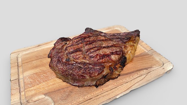 Prime rib on wood board – Modelo 3D gratuito STL