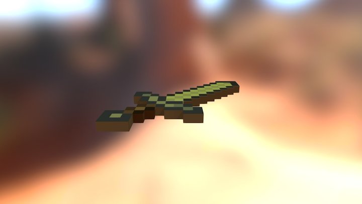Minecraft Gold Sword 3D Model