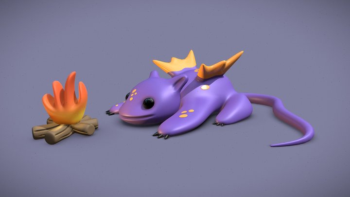 The cute dragon 3D Model