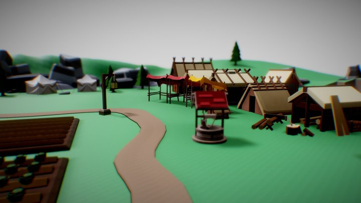 lowpoly_Village 3D Model