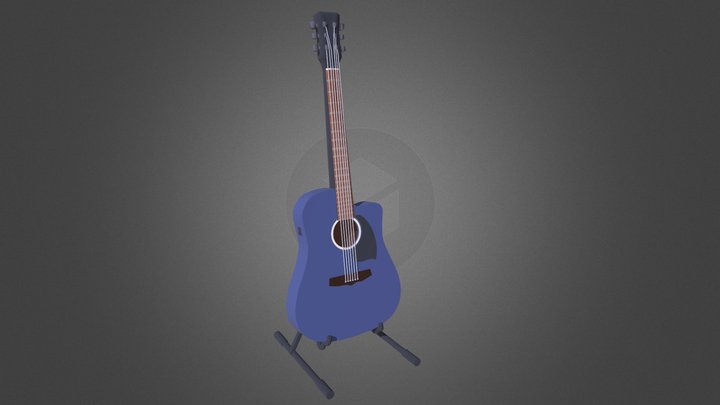 Semi Acoustic Guitar 3D Model