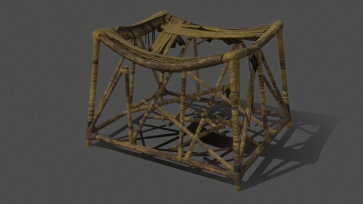 King Tut's Papyrus Wrapped Stool 3D Model