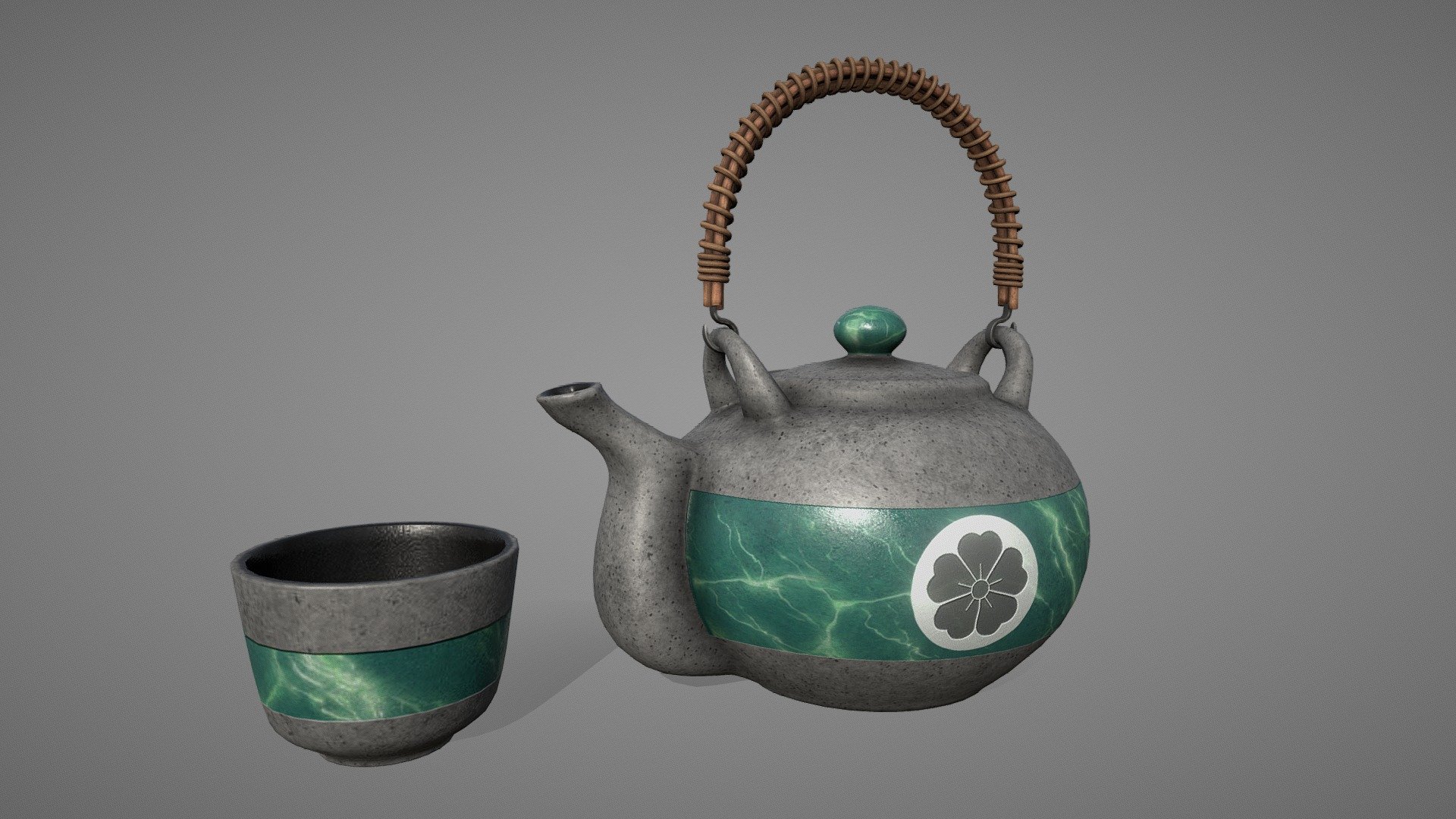 Japanese tea set - Buy Royalty Free 3D model by Adrian Christians ...