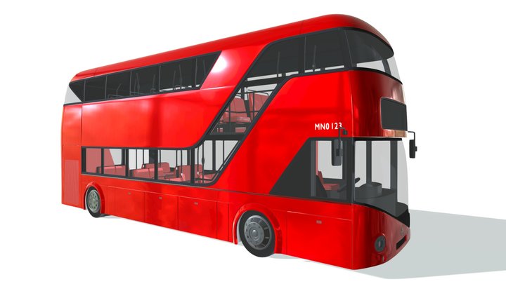London Double-decker Bus 3D Model