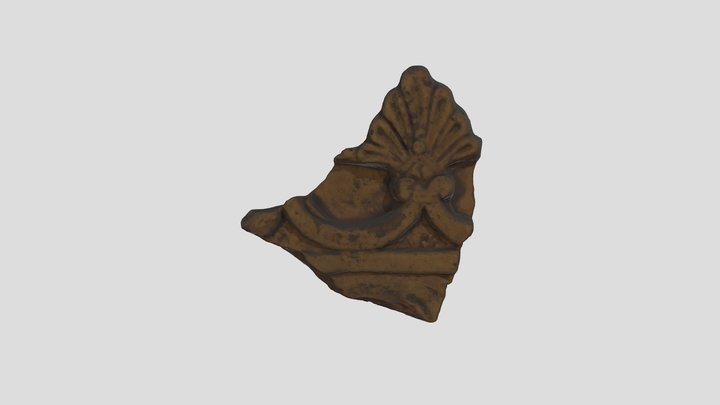 Yellow Fabric Antefix Fragment 3D Model