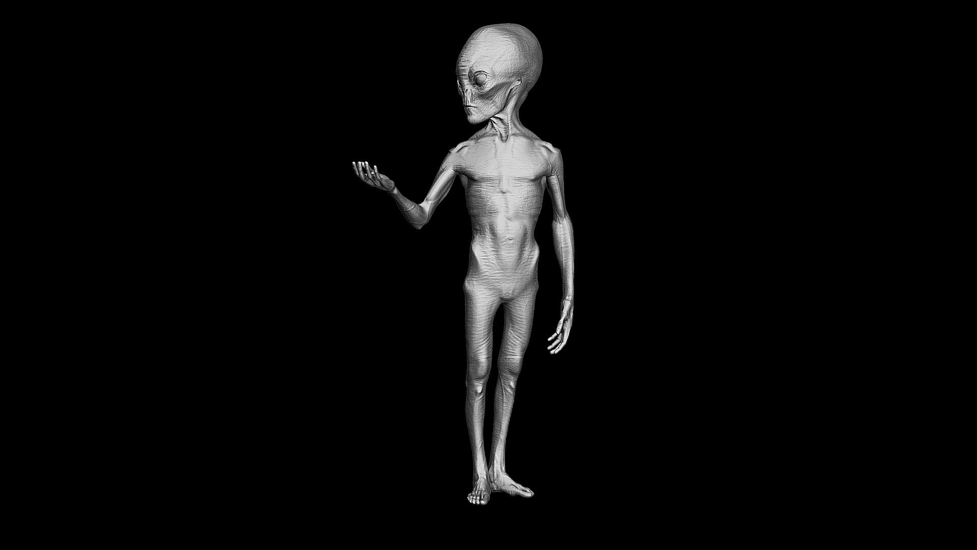 grey alien full body