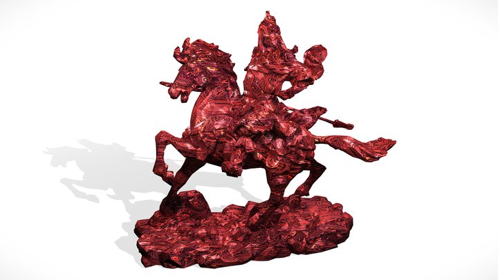 绅士 Red Jade Horseman Statue 绅士 3D Model