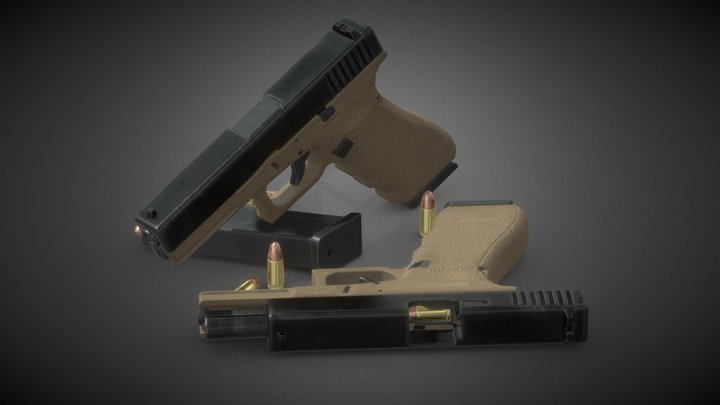 Handgun G17 9mm 3D Model