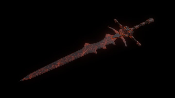 Fiery Demonic Sword 3D Model