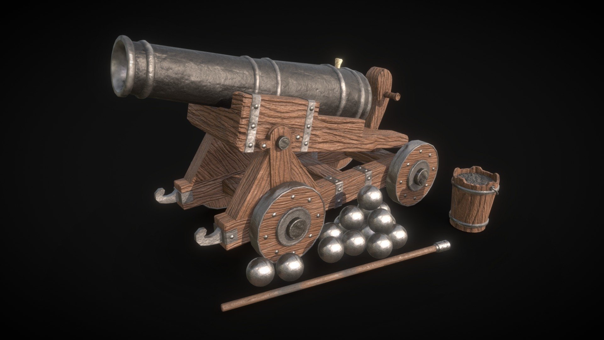 Stylized Cannon 3D model by Jamie McFarlane (jamiemcfarlane