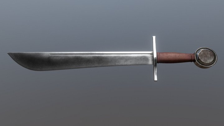 Medieval Falchion 3D Model