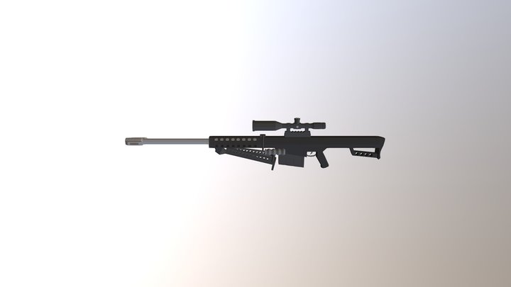 M82 BARRET Low Poly 3D Model