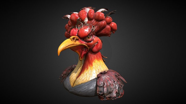 An angry chicken woman