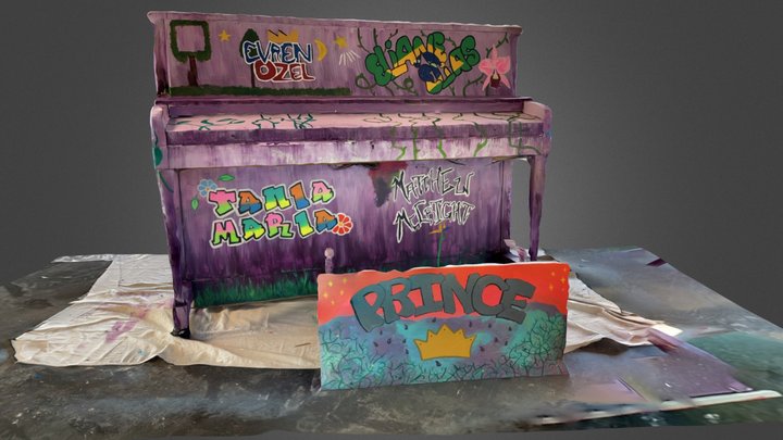 Graffiti Piano 3D Model