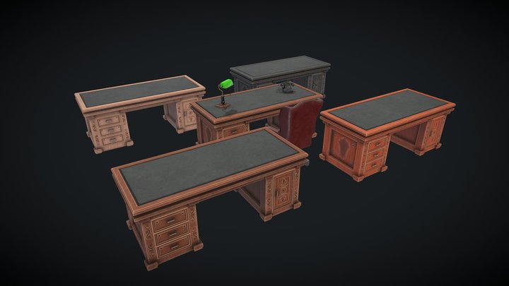 Elegant Desk 3D Model