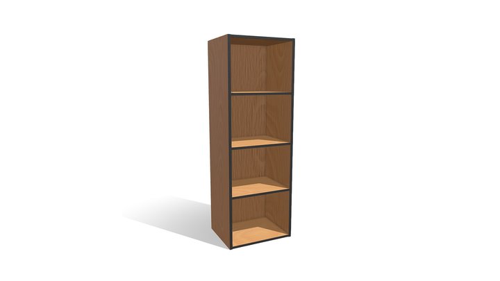 Realistic Low-poly Wood Cabinet 2 3D Model