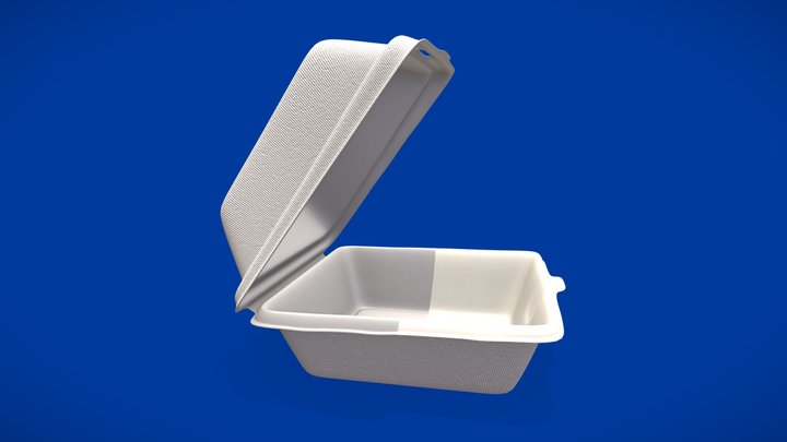 Box Food Cardboard Container - Disposable 3D model