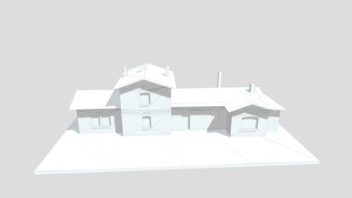 Small train station v2 3D Model