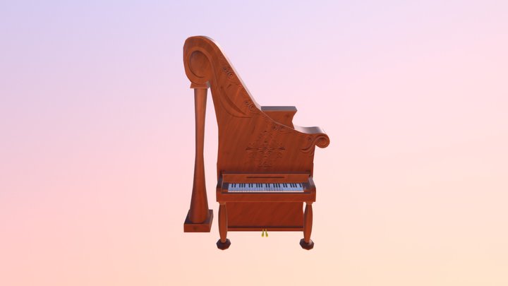Stylized Giraffe Piano 3D Model