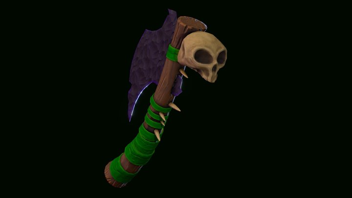 Aztec obsidian axe 3D Model