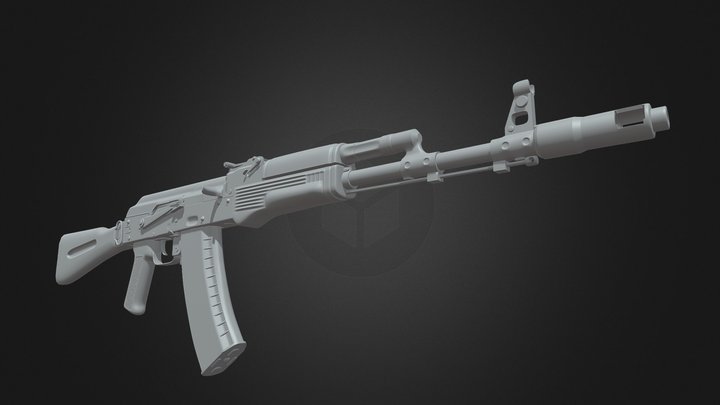 AK-74m (high-poly) 3D Model