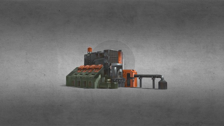 Oil Factory 3D Model