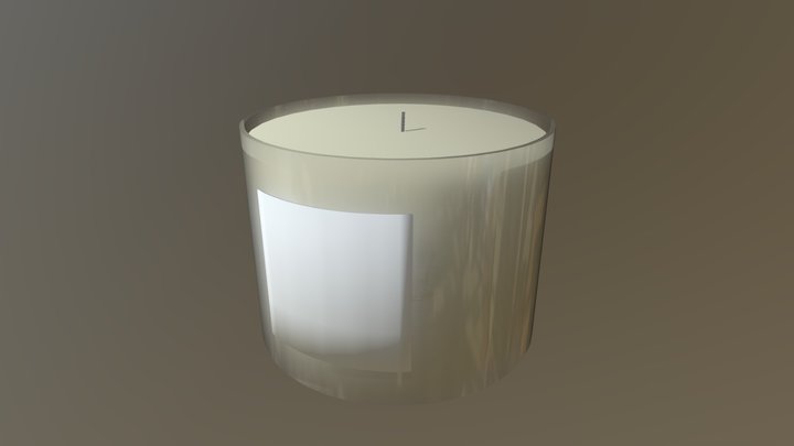 Free Frosted Glass Candle Low Poly (Blank Label) 3D Model