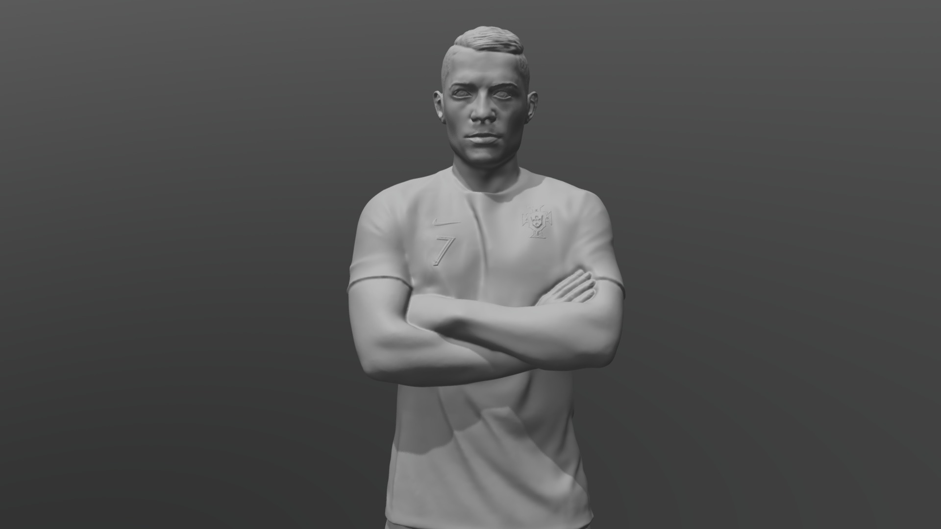 3D model Cristiano Ronaldo ready for 3D printing - This is a 3D model of the Cristiano Ronaldo ready for 3D printing. The 3D model is about a person with the arms crossed.