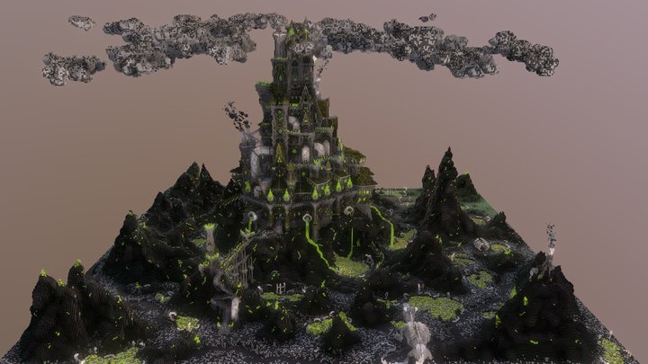 Green Castle Minecraft 3D Model