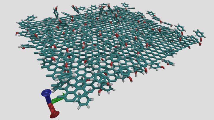 Phenol vapor adsorption in graphene sheets 3D Model