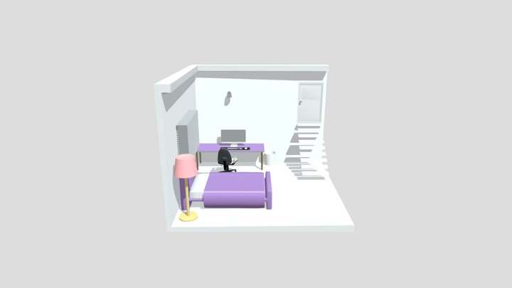 Neon Bedroom 3D Model