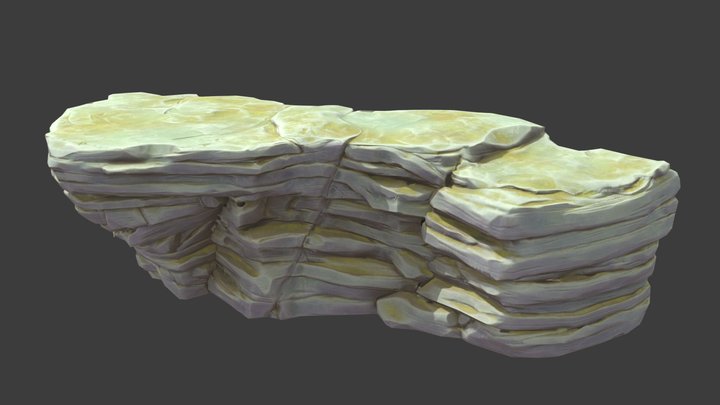 Stylized cliff 3D Model