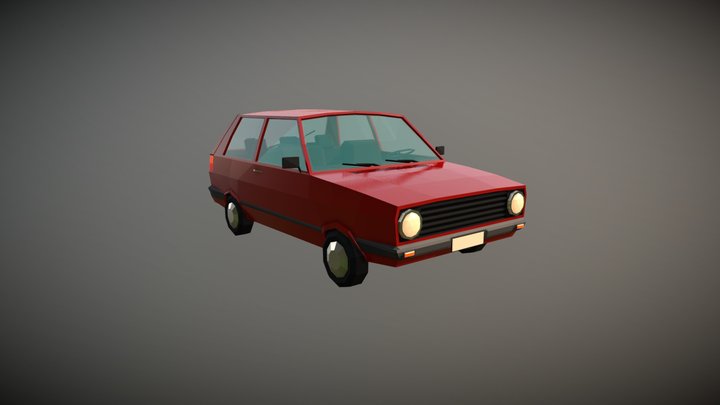 Low Poly City Car 03 3D Model