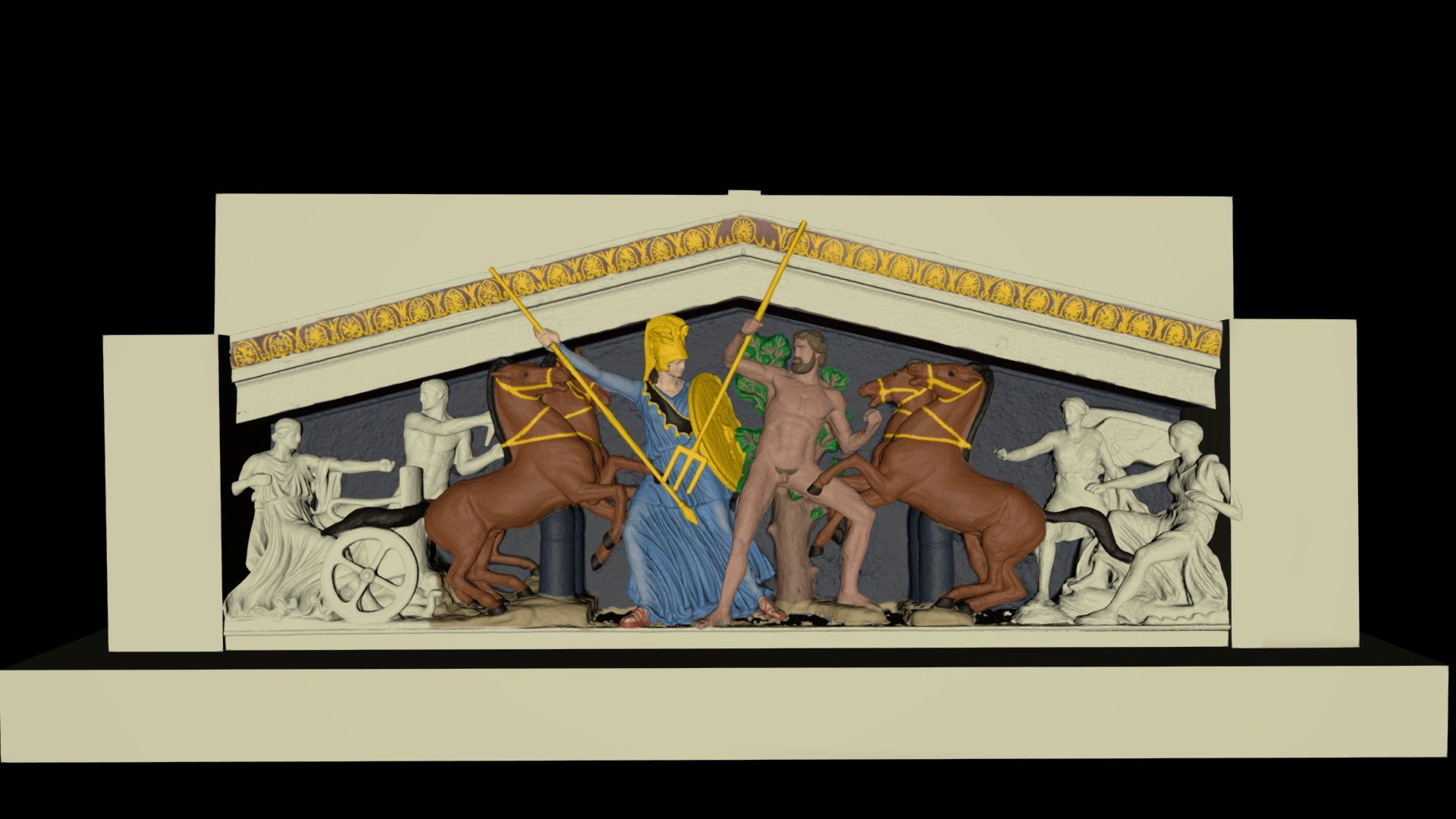 Nashville Parthenon West Pediment Polychromy