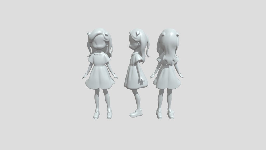 Anime girl character turnaround