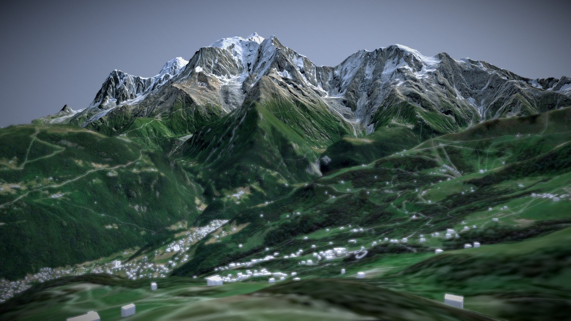Mont-Blanc west view - Download Free 3D model by Xavier Fischer