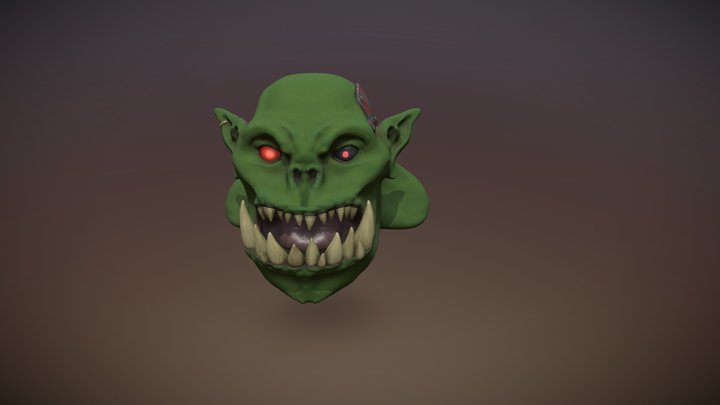 Stylized Ork Bust - Warhammer 40K Inspired 3D Model