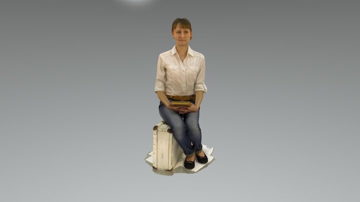 скан девушка и чемодан 11 3D Model