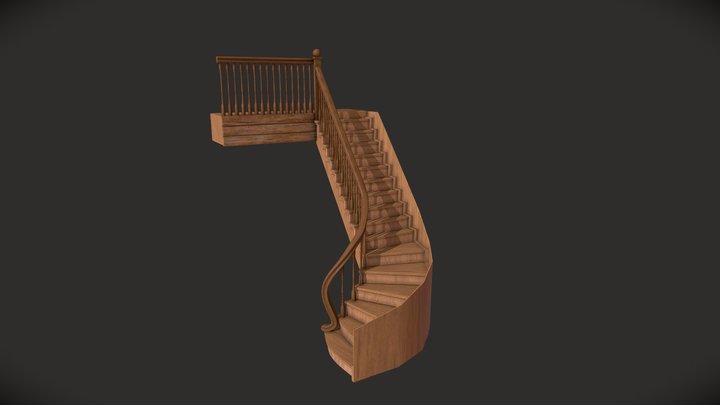Wooden staircase (Stairs) 3D Model