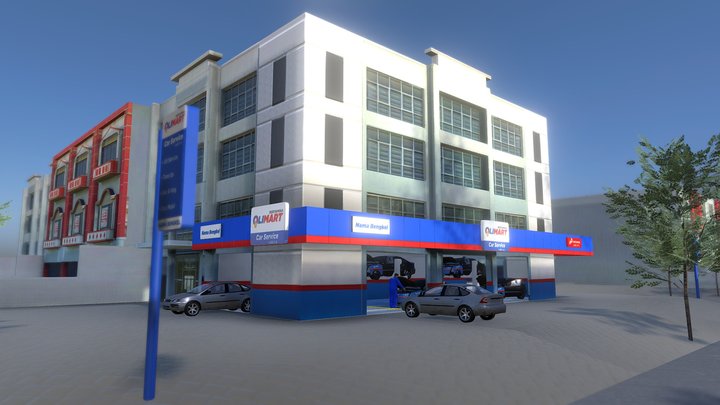 Aplikasi 3 Jalan Bengkel Olimart 3D Model